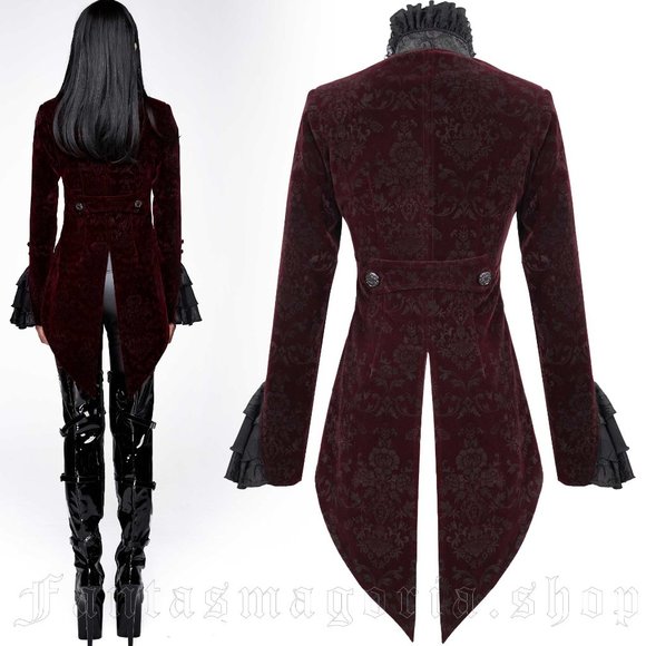 BNWT Victorian Gothic deep red velvet jacket - Picture 5 of 5